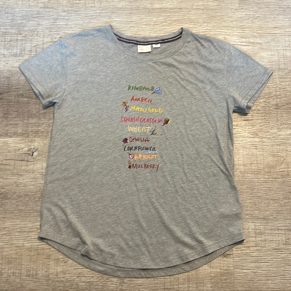 9-H15 S’CL. By Anthropology Gray Graphic Tee